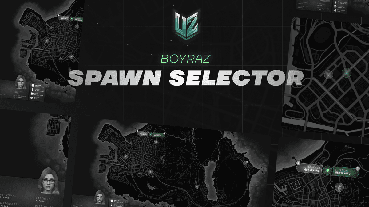 FiveM Advanced Spawn Selector Script | Interactive Map: ESX, QBCore ...