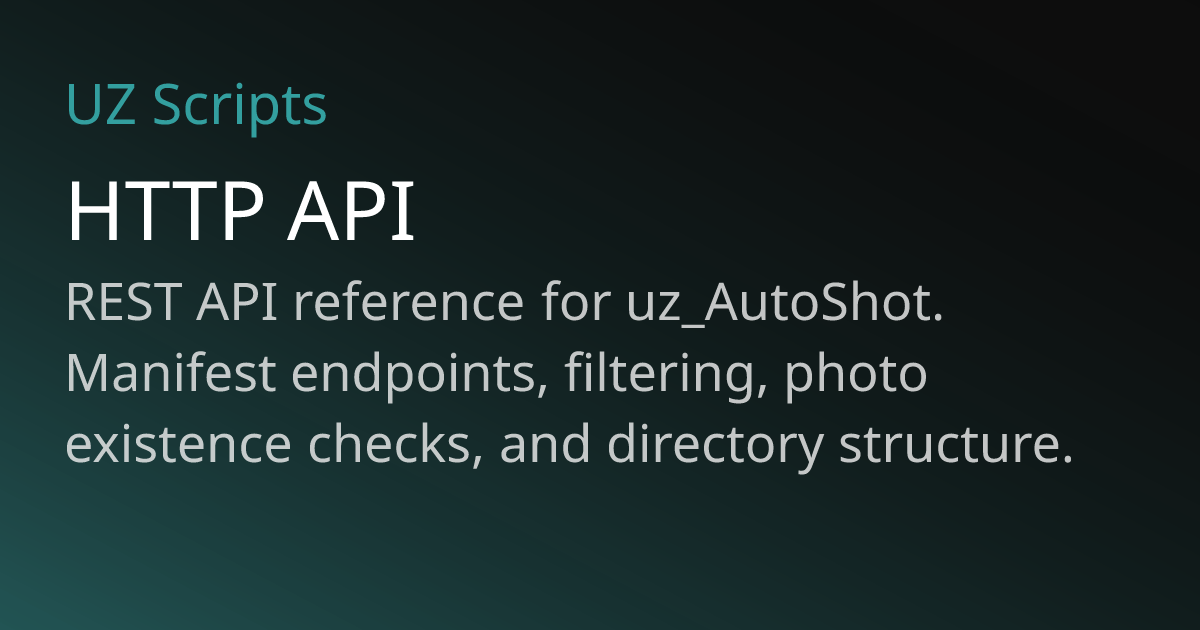 HTTP API | UZ Scripts Docs